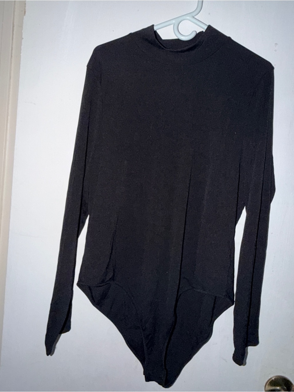 SHEIN Black Long-Sleeve Mock Neck Bodysuit